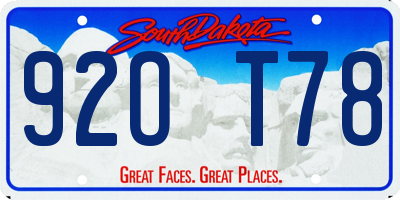 SD license plate 92OT78