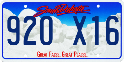SD license plate 92OX16