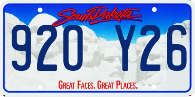 SD license plate 92OY26