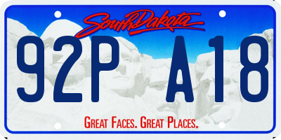 SD license plate 92PA18