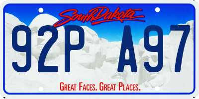 SD license plate 92PA97