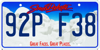 SD license plate 92PF38