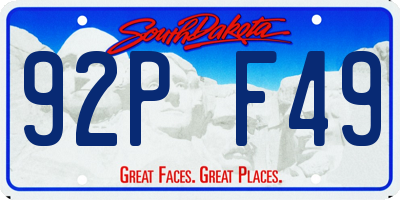 SD license plate 92PF49