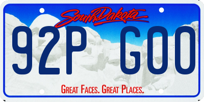 SD license plate 92PG00