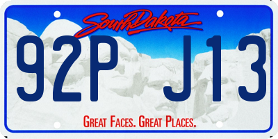 SD license plate 92PJ13