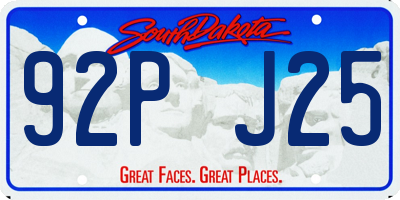 SD license plate 92PJ25