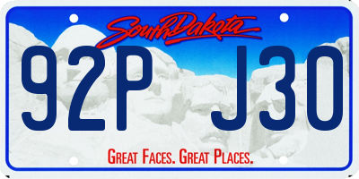 SD license plate 92PJ30