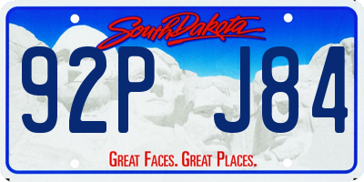 SD license plate 92PJ84
