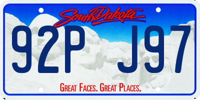 SD license plate 92PJ97