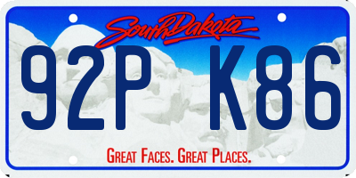 SD license plate 92PK86