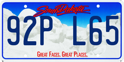 SD license plate 92PL65
