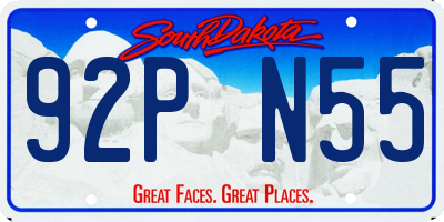 SD license plate 92PN55
