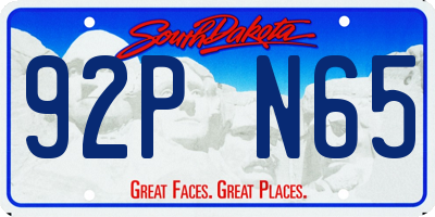 SD license plate 92PN65