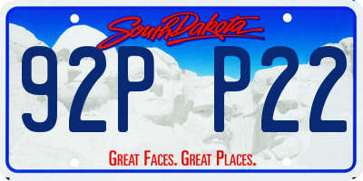 SD license plate 92PP22