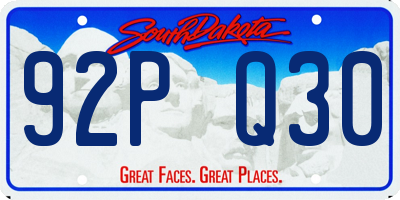 SD license plate 92PQ30