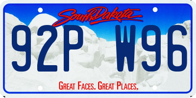 SD license plate 92PW96