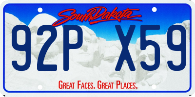 SD license plate 92PX59