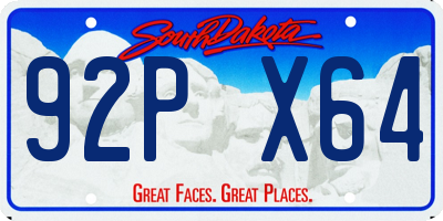 SD license plate 92PX64