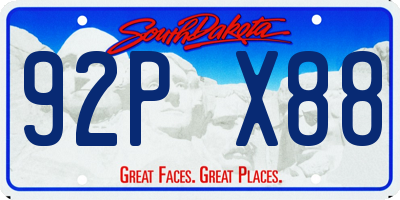 SD license plate 92PX88