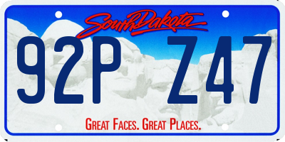 SD license plate 92PZ47