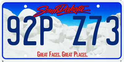 SD license plate 92PZ73