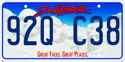 SD license plate 92QC38