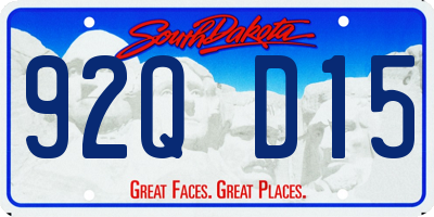 SD license plate 92QD15