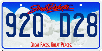 SD license plate 92QD28