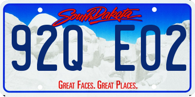 SD license plate 92QE02