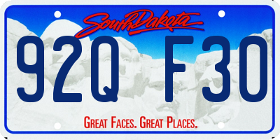 SD license plate 92QF30