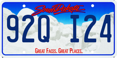 SD license plate 92QI24