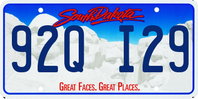 SD license plate 92QI29