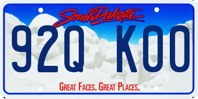 SD license plate 92QK00