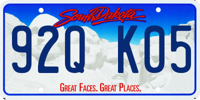SD license plate 92QK05