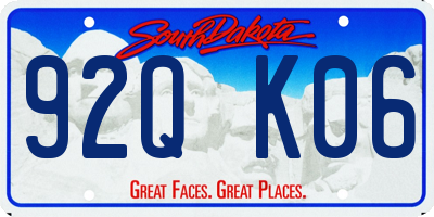 SD license plate 92QK06
