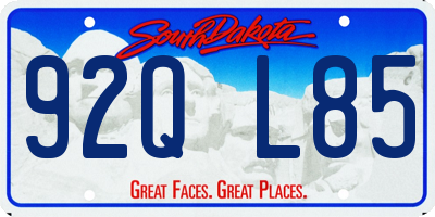 SD license plate 92QL85