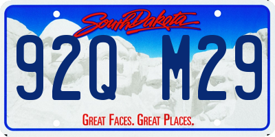 SD license plate 92QM29