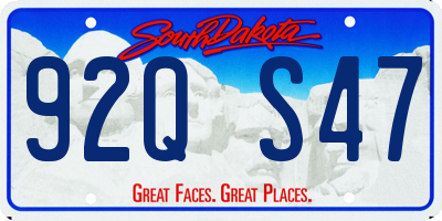 SD license plate 92QS47