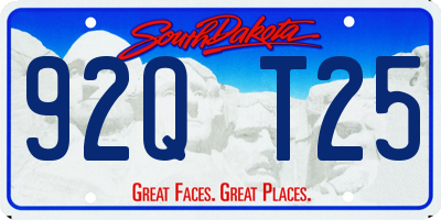 SD license plate 92QT25