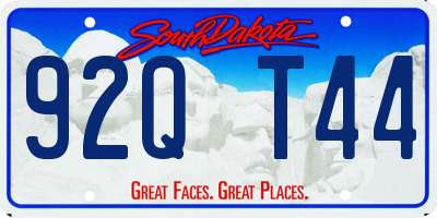 SD license plate 92QT44