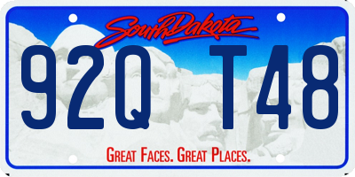 SD license plate 92QT48