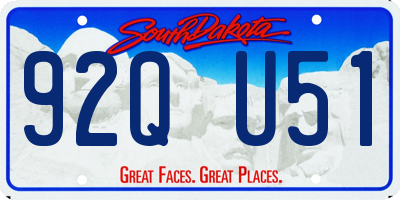 SD license plate 92QU51