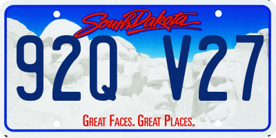 SD license plate 92QV27