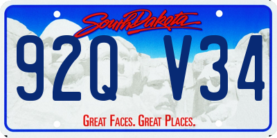 SD license plate 92QV34