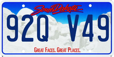 SD license plate 92QV49