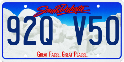 SD license plate 92QV50