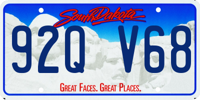 SD license plate 92QV68