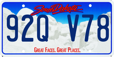 SD license plate 92QV78