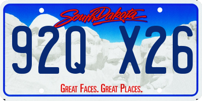 SD license plate 92QX26