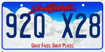 SD license plate 92QX28
